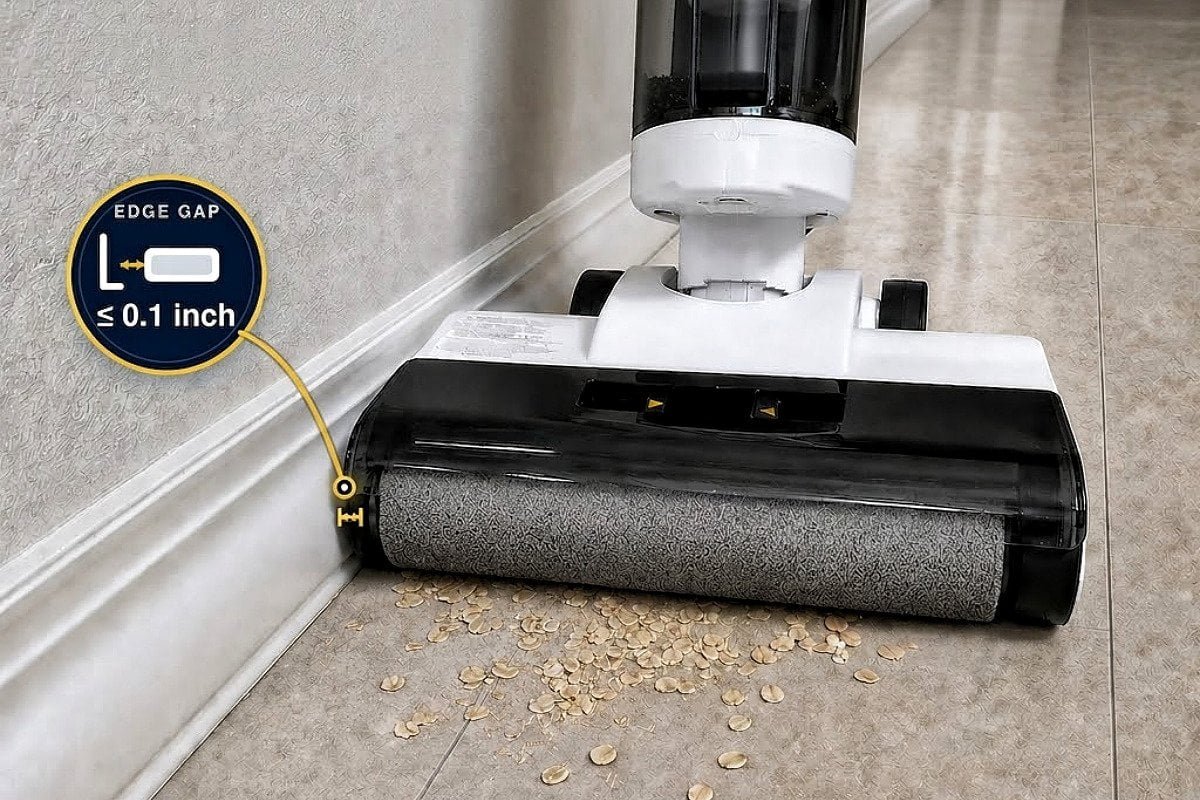 Edge cleaning brush placement